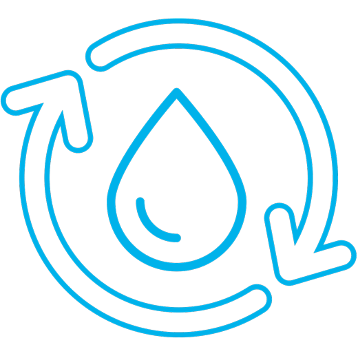 Icon Prozesswasserrecycling Spaleck Oberflächentechnik blau