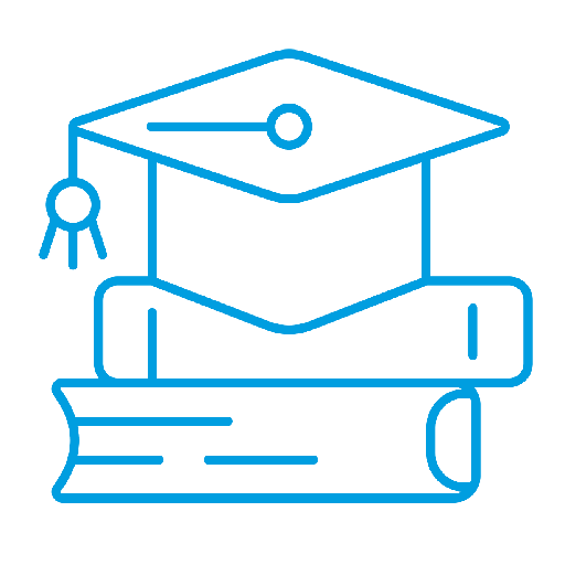 Icon Ausbildung duales Studium Spaleck Oberflächentechnik blau